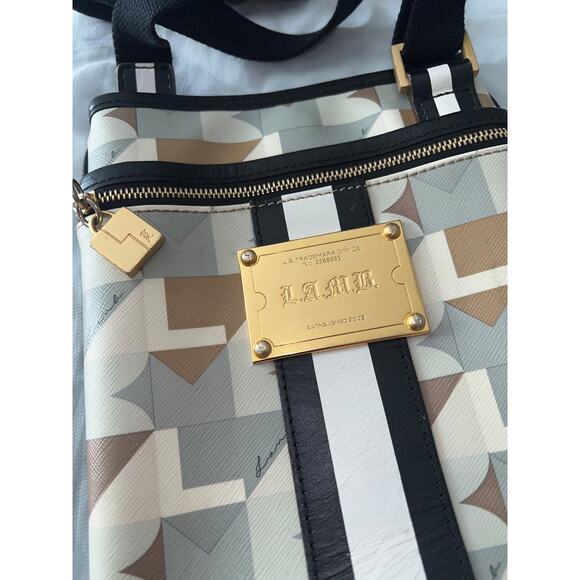 L.A.M.B. Crossbody Bag Geometric Print Logo Plate - Picture 6 of 8